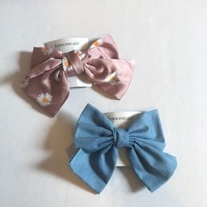 Lot of Two Francescas Hair Bows Pink and Blue